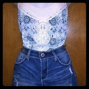 Cute Summer Outfit Top & Boyfriend Shorts sz 7/8